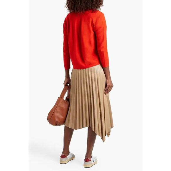 Akris Cotton V-Neck Long Sleeve Cardigan In Tomato Red Size 14 - Picture 2 of 16